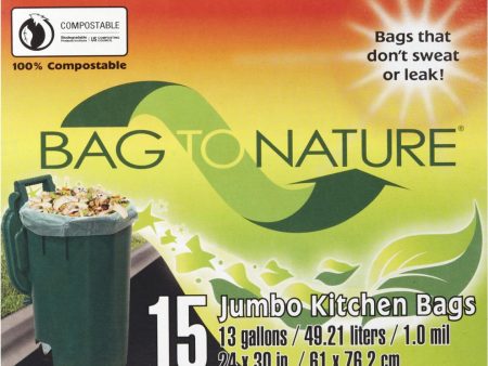 Bag-To-Nature 13 Gal. Compostable Green Trash Bag (15-Count) Online Hot Sale