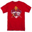 POWER RANGERS : RETRO RANGERS S\S ADULT 100% COTTON 18\1 T-SHIRT Red 3X Online now