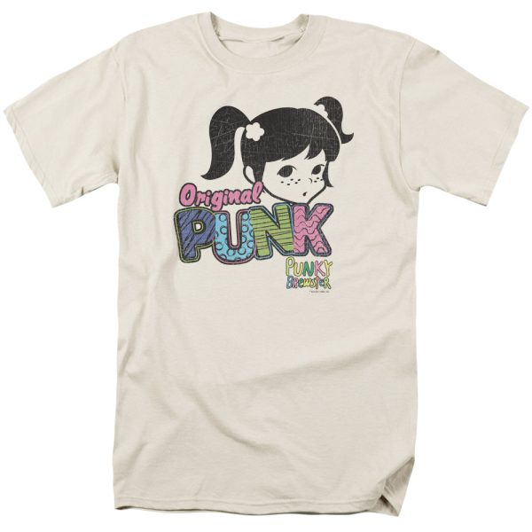 PUNKY BREWSTER : PUNK GEAR S\S ADULT 100% COTTON 18\1 T-SHIRT CREAM SM on Sale