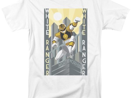 POWER RANGERS : WHITE RANGER DECO S\S ADULT 100% COTTON 18\1 T-SHIRT White 3X Fashion