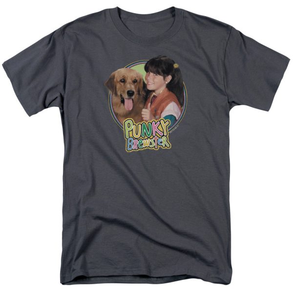 PUNKY BREWSTER : PUNKY AND BRANDON S\S ADULT 100% COTTON 18\1 T-SHIRT CHARCOAL 5X Fashion