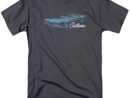 OLDSMOBILE : 68 CUTLASS S\S ADULT 100% COTTON 18\1 T-SHIRT Charcoal 5X on Sale