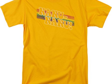 MORK AND MINDY : NANU RAINBOW S\S ADULT 100% COTTON 18\1 T-SHIRT GOLD 3X Discount