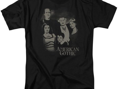 MUNSTERS : AMERICAN GOTHIC S\S ADULT 100% COTTON 18\1 T-SHIRT BLACK MD Online