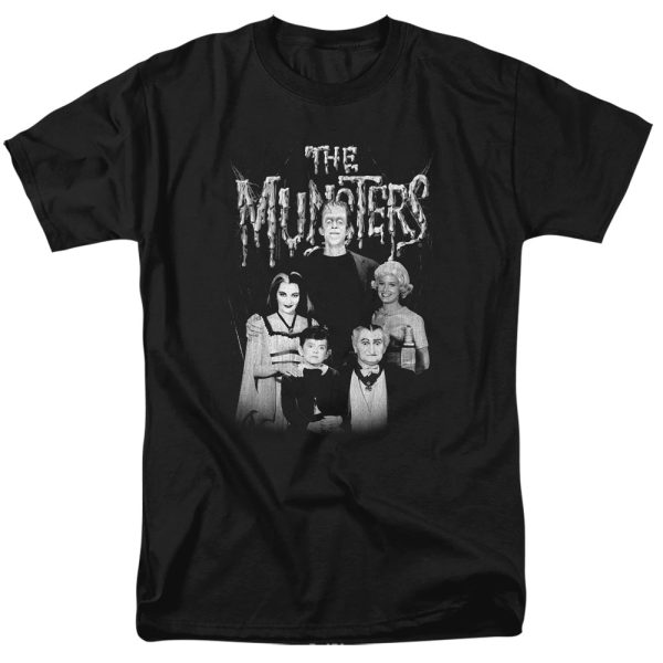 MUNSTERS : FAMILY PORTRAIT S\S ADULT 100% COTTON 18\1 T-SHIRT BLACK 3X For Discount